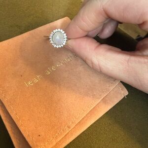 Leah Alexandra Silver Ring with White Gemstone